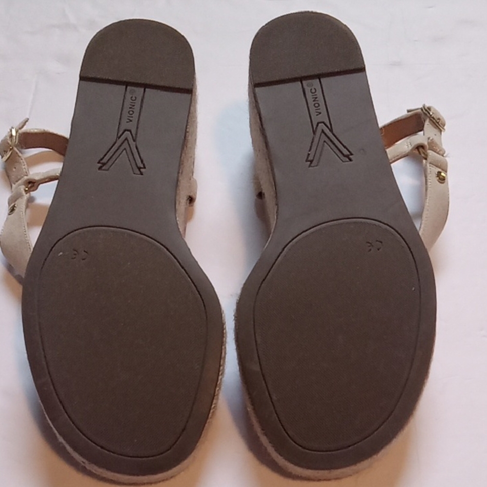 Vionic Kirra Tan Wedge Straw Heel Sandals Size 10 - Picture 7 of 10